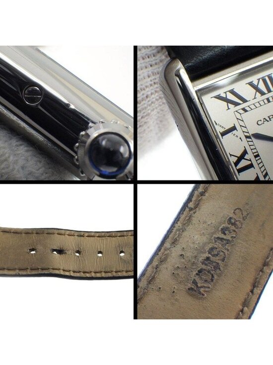 Cartier Watch Tank Must SM Rectangular Silver Dial Roman Index Cowhide SS main image 4